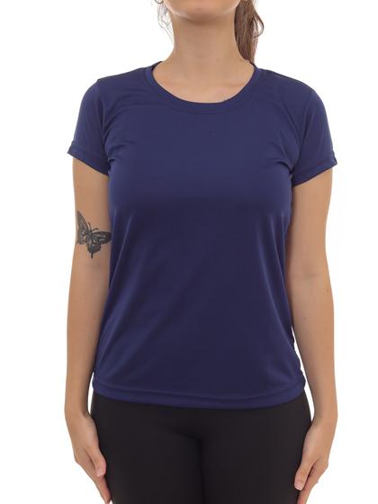 Imagem de Camiseta Feminina Dry Fit Lisa Básica Poliéster Academia Fitness