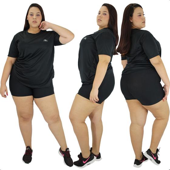 Imagem de Camiseta Feminina Dry Fit Plus Size Fitness Academia Premium