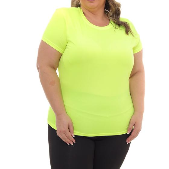 Imagem de Camiseta Feminina Dry Fit Plus Size Poliester Academia