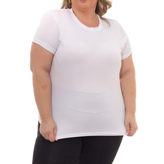 Imagem de Camiseta Feminina Dry Fit Plus Size Poliester Academia