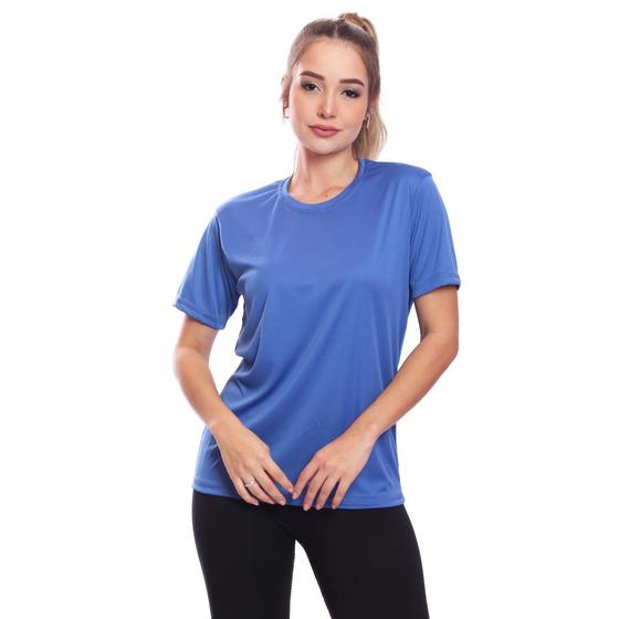 Imagem de Camiseta Feminina Dry Fit Proteção Solar UV Básica Lisa Treino Academia Passeio Fitness Ciclismo Camisa