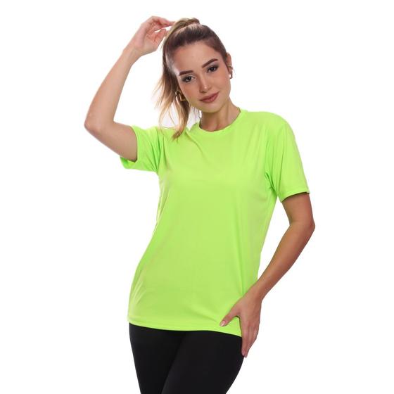 Imagem de Camiseta Feminina Dry Fit Proteção Solar UV Básica Lisa Treino Academia Passeio Fitness Ciclismo Camisa