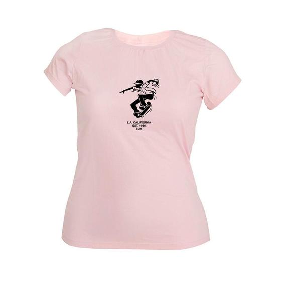 Imagem de Camiseta Feminina Estampa Skate Capacete Casual Confortável