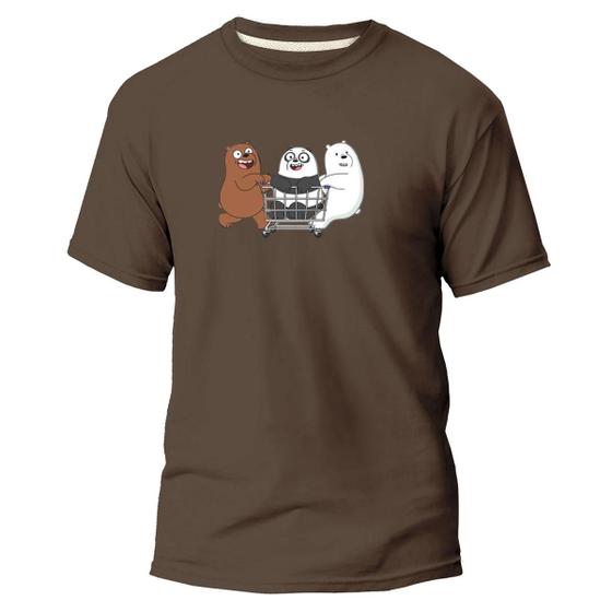 Imagem de Camiseta Feminina Estampa Ursos 100% Algodão Unissex Várias Cores
