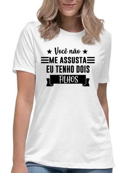 Imagem de Camiseta feminina eu tenho dois filhos camisa divertida fun