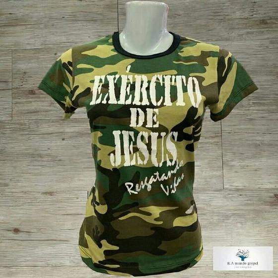 Surprised gas Discreet Camiseta Feminina Exército de Jesus - Hpice - Camiseta Feminina - Magazine  Luiza