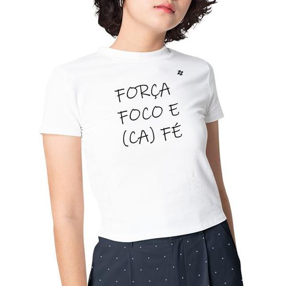 Imagem de Camiseta feminina força, foco e café