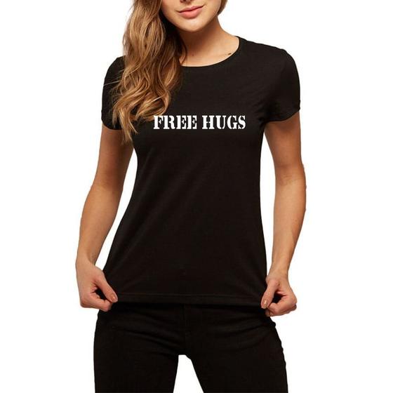 Imagem de Camiseta Feminina Gola Tradicional - Modelo Free Hugs