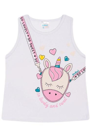 Imagem de Camiseta Feminina Infantil Bolsa Unicórnio - Rosa