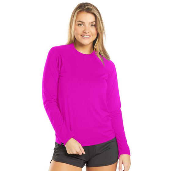 Imagem de Camiseta Feminina Manga Longa com Proteção UV Estilo Slim Fitness