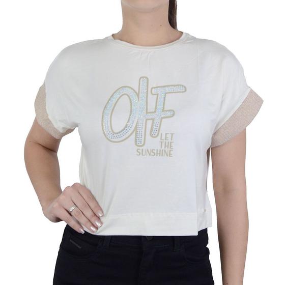 Imagem de Camiseta Feminina Olho Fatal Cropped Off White - 60163