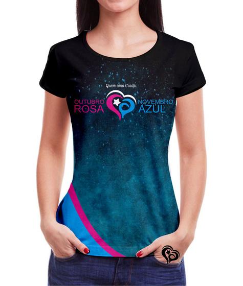 Imagem de Camiseta Feminina Outubro Rosa Novembro Azul Roupa Blusa 3