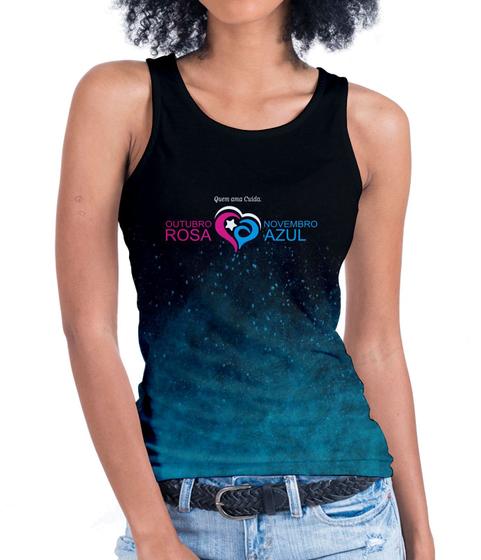 Imagem de Camiseta Feminina Outubro Rosa Novembro Azul Roupa Regata 1