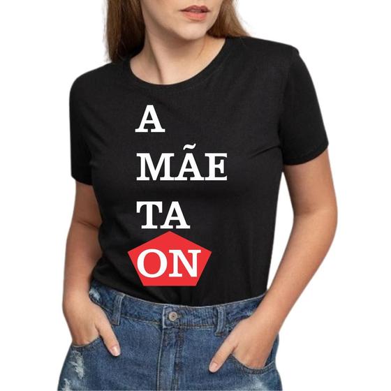 Imagem de Camiseta Feminina Preta 100% Algodão Premium A Mãe TA ON