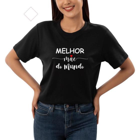 Imagem de Camiseta Feminina Preta 100Algodão - Melhor Mãe do Mundo