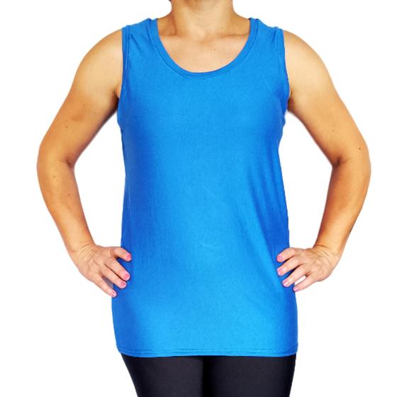 Imagem de Camiseta Feminina Regata Básica Lisa Viscolycra Pp ao Plus Size