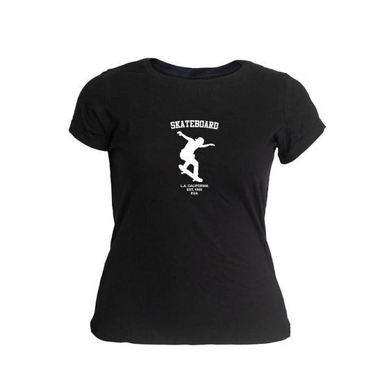 Imagem de Camiseta Feminina Skate Capacete Confortável Dia a Dia