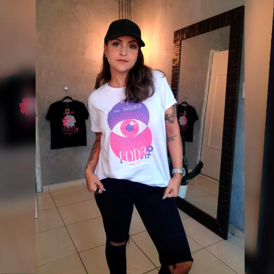 Imagem de Camiseta Feminina T'shirt Estampada 100% Algodão-Estampa Feminista Vejo-Moon Tees