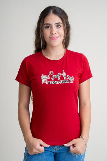 Imagem de Camiseta Feminina Texas Farm - Cf313 - Vermelho Cereja