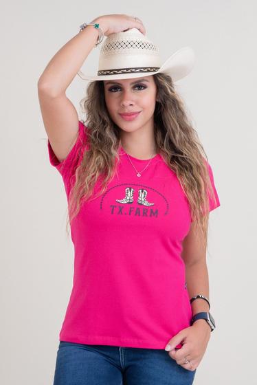 Imagem de Camiseta Feminina Texas Farm - Cf325 - Rosa Pink