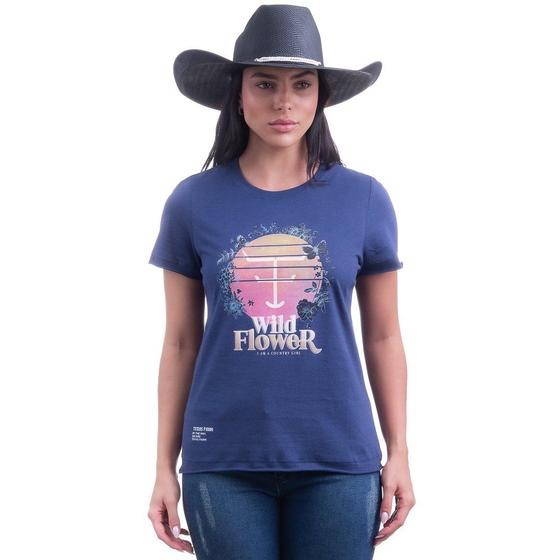 Imagem de Camiseta Feminina Texas Farm - High Way - Cf276 - Azul Marinho