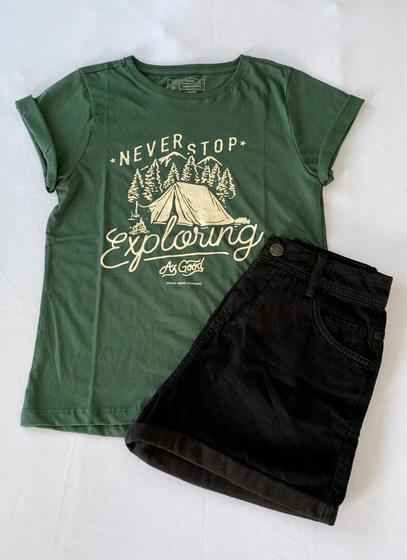 Imagem de Camiseta Feminina  Verde Militar Never Stop