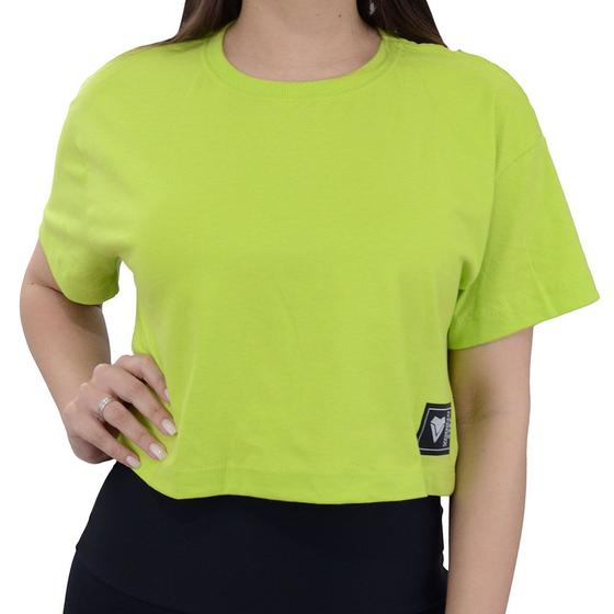 Imagem de Camiseta Feminina Voorth MC Cropped Verde Lima - 5408