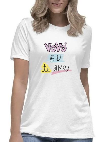 Imagem de Camiseta feminina vovó eu te amo fofo colorido blusa avó