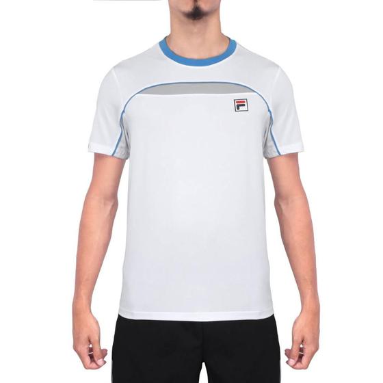 Imagem de Camiseta Fila Backspin Short Sleeve Branca Cinza e Azul