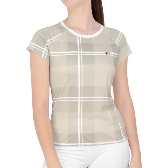 Imagem de Camiseta Fila Graphic Player F-Box Xadrez Off White e Cinza