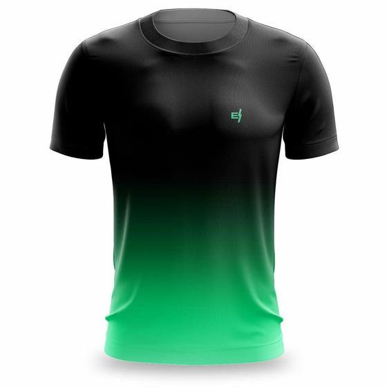 Imagem de Camiseta Fitness Masculina Academia Degradê Proteção UB50+ Secagem Rápida