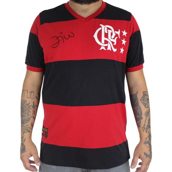 Camiseta Flamengo Manga Curta Retrô Especial Assinatura Zico Campeão libertadores 81 Menor preço em Camiseta Flamengo Manga Curta Retrô Especial Assinatura Zico Campeão libertadores 81