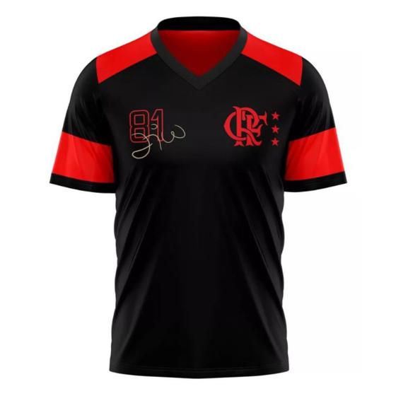 Imagem de Camiseta Flamengo Zico Retro 81 Preto Oficial Licenciada