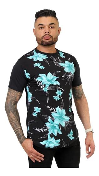 Imagem de Camiseta Floral Camisa Flor Long Masculina SF326 SF327 SF328 SF329 SF330 SF331 SF332 SF333 SF334