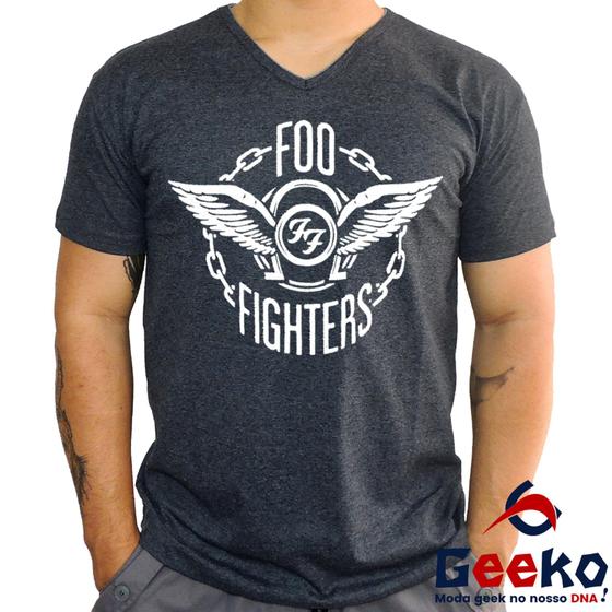 Imagem de Camiseta Foo Fighters 100% Algodão FF Rock Geeko