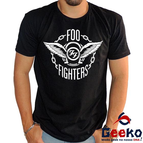 Imagem de Camiseta Foo Fighters 100% Algodão FF Rock Geeko