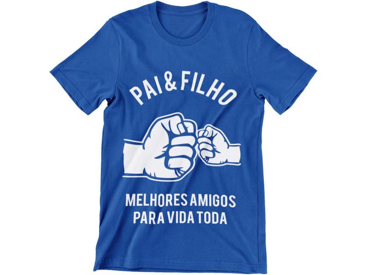 Imagem de Camiseta Frase Dia Dos Pais Papai Pai e Filho Azul Marinho