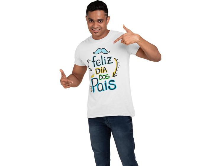 Imagem de Camiseta Frase Dia Dos Pais Papai Pai e Filho Branca