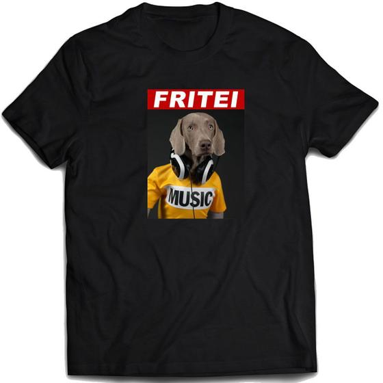 Imagem de Camiseta fritei cachorro dj camisa musica dog meme