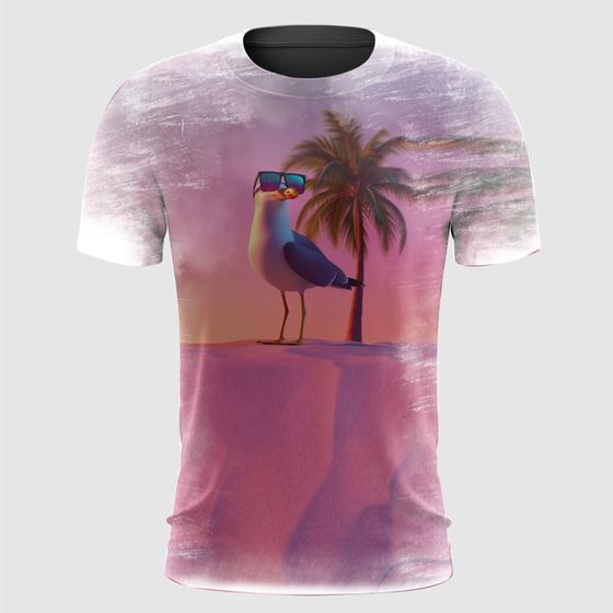 Imagem de Camiseta Gaivota Estilosa na Praia