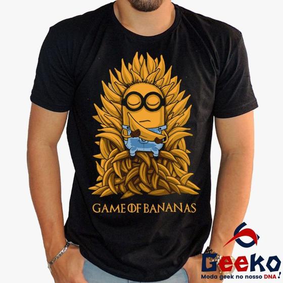 Imagem de Camiseta Game Of Bananas 100% Algodão Minions Game Of Thrones Meu Malvado Favorito Geeko