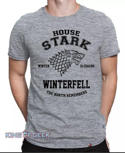 Imagem de Camiseta Game Of Thrones House Stark Jon Snow Camisa Geek