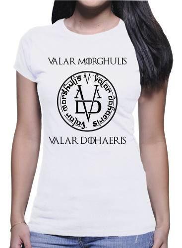 Imagem de Camiseta Game Of Thrones Valar Morghulis Snow Arya  2486