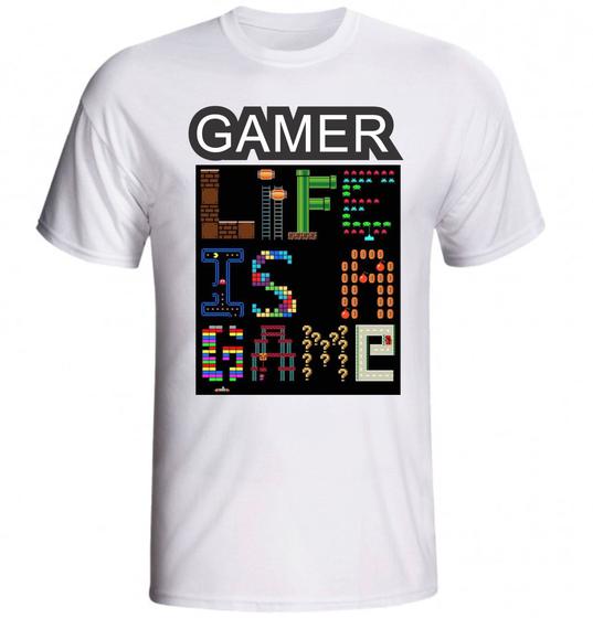 Imagem de Camiseta  Gamer Life modelo branca fornecedor M&M Presentes Personalizados