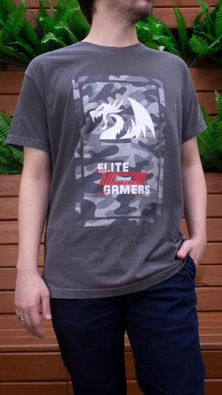 Imagem de Camiseta Gamer Redragon Elite Gamers MD3 2380 Cinza Unissex M