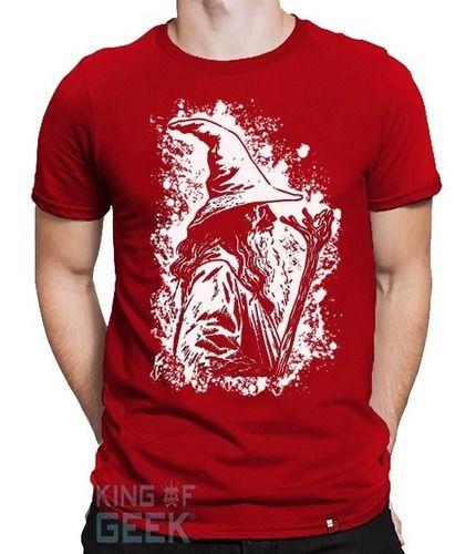 Imagem de Camiseta Gandalf Hobbits Senhor Dos Anéis Camisa Geek Rubi