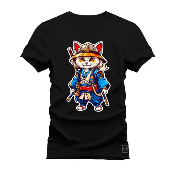 Imagem de Camiseta Gato Kong Fu Algodão Estampada Unissex Nexstar Varias Cores