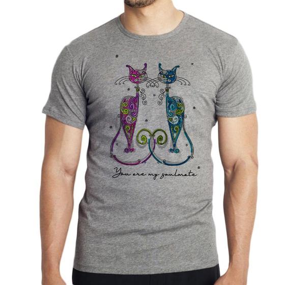 Imagem de Camiseta Gatos You are my soulmate  Blusa criança infantil juvenil adulto camisa tamanhos