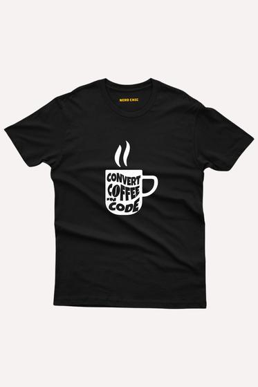 Imagem de Camiseta Geek Eu Converto Café em Código - Convert Coffe in code: Programadores