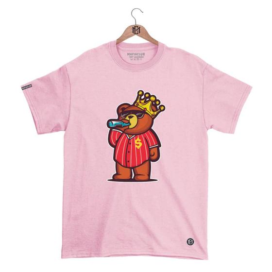 Imagem de Camiseta Gola Redonda MáfiaClub URSO OSTENTANDO Streetwear fio 30.1 Penteado.